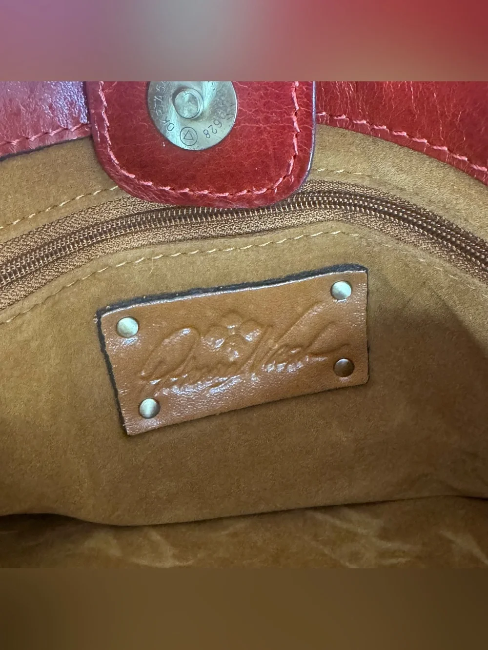 Patricia Nash Leather Primrose Satchel FOX (Reddish) Italian Nubuck Handbag